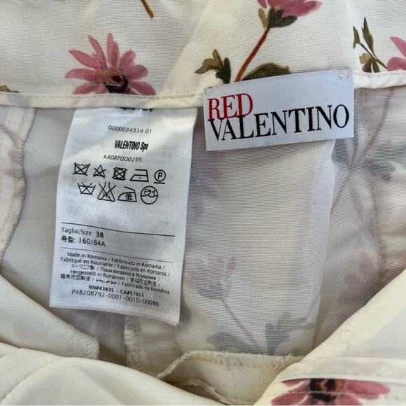 REDValentino Floral Daisy Faille Shorts Lace-Up Back IT 38 US 2/4 - Picture 6 of 7